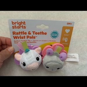 Baby Wrist Rattle Wrist Pals Unicorn & Llama Bright Starts Stroller Toy